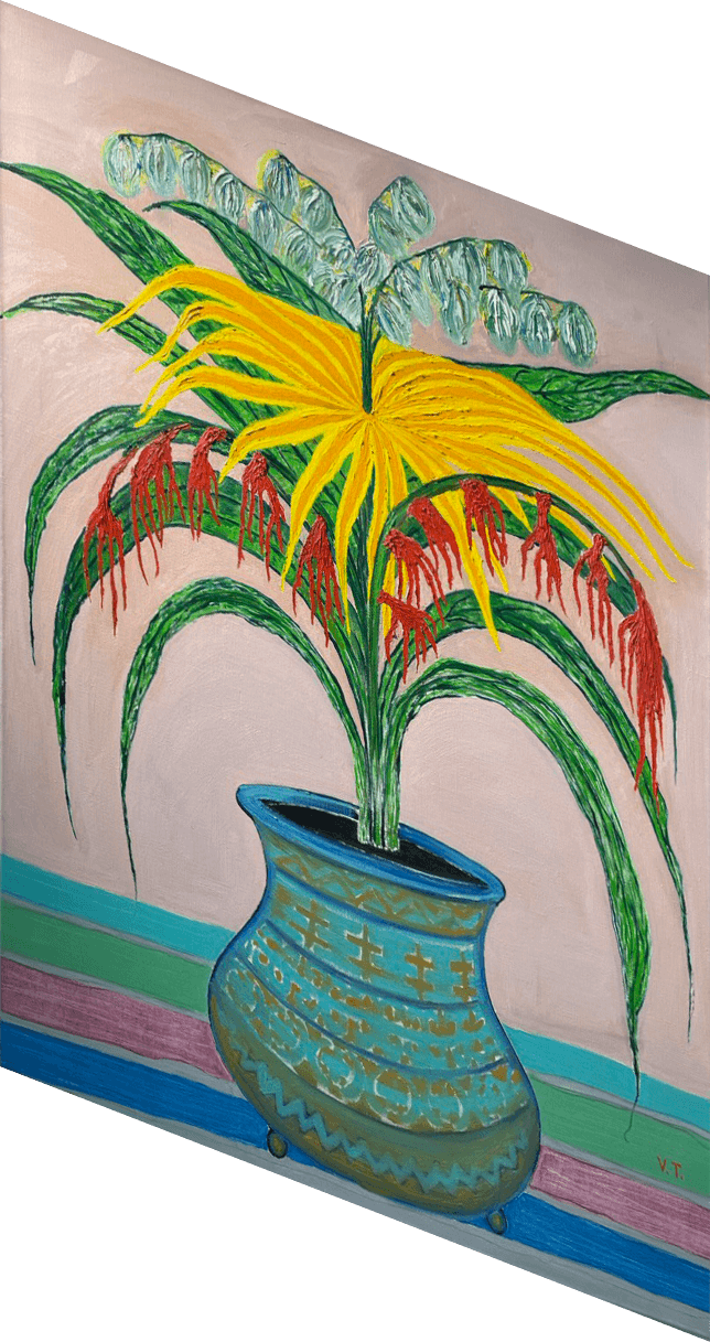 Натюрморт с цветком в исполнении современного художника Владимира Толкачева