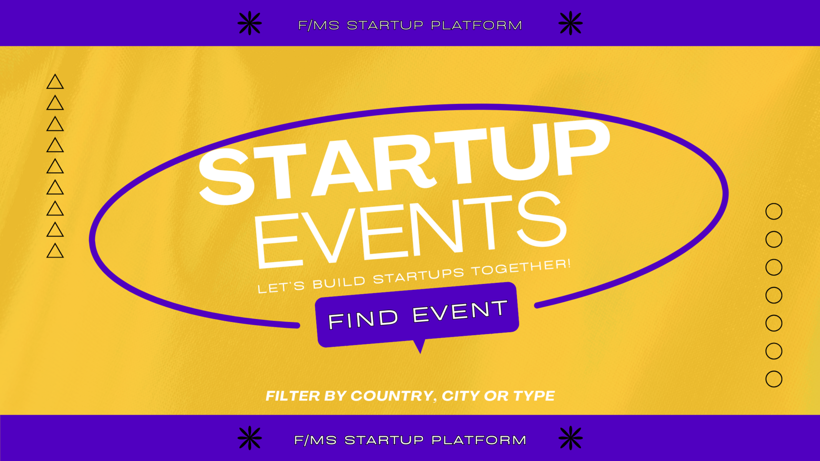 Startup Events: find startup events by country, city or type