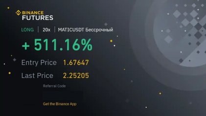 Результат сделки MATIC/USDT +511.16%