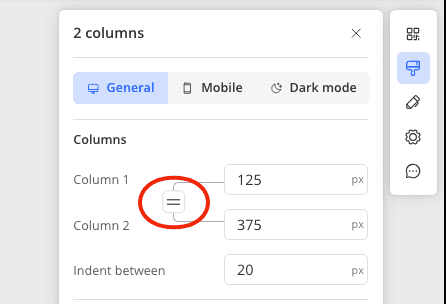 Make the column equal to each other