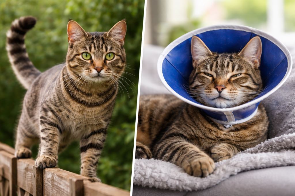Кот до и после кастрации