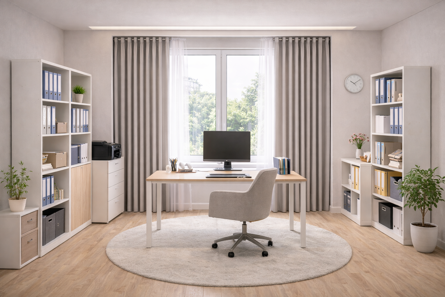 Окно в нише, аккуратная посадка штор