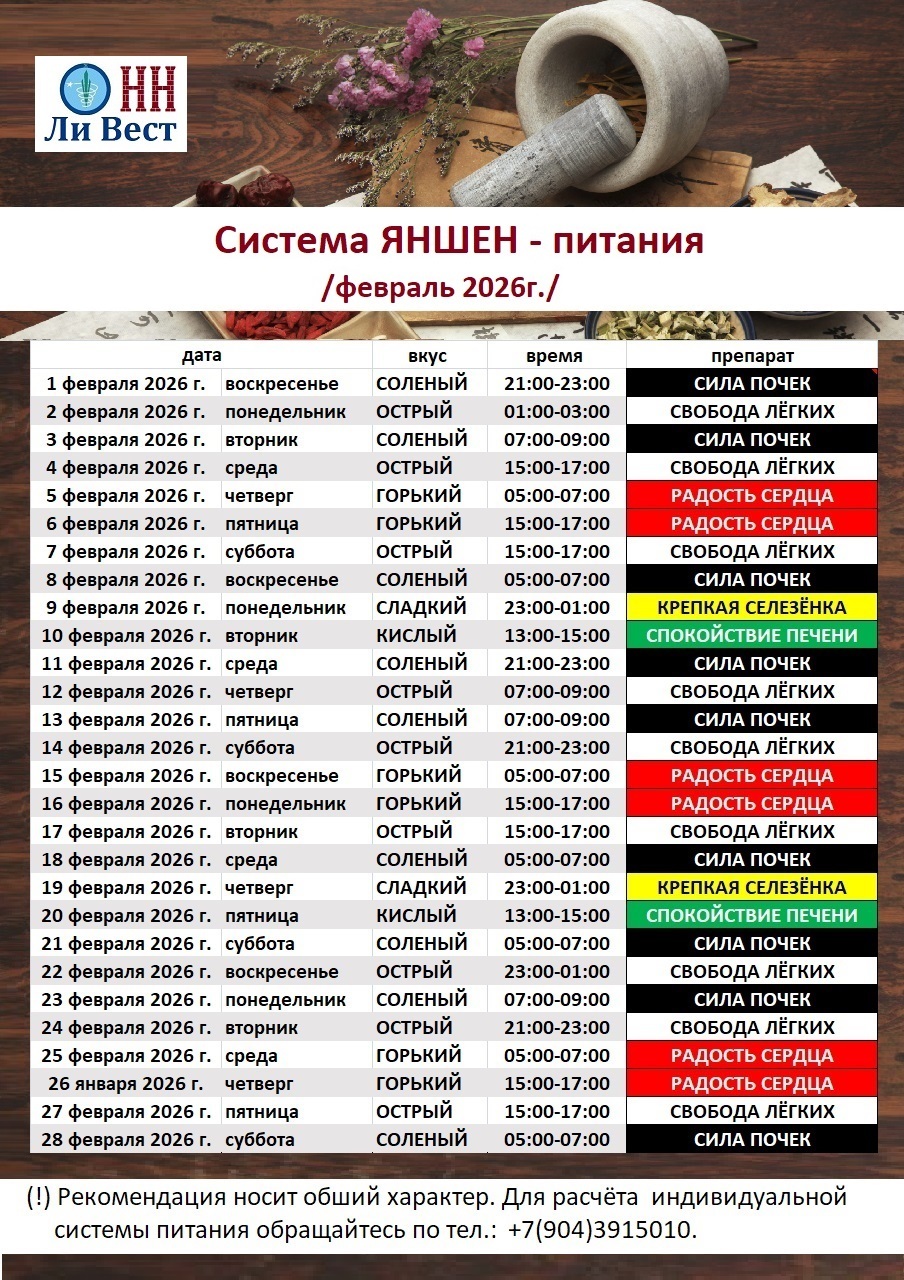 ЯНШЭН февраль 2026