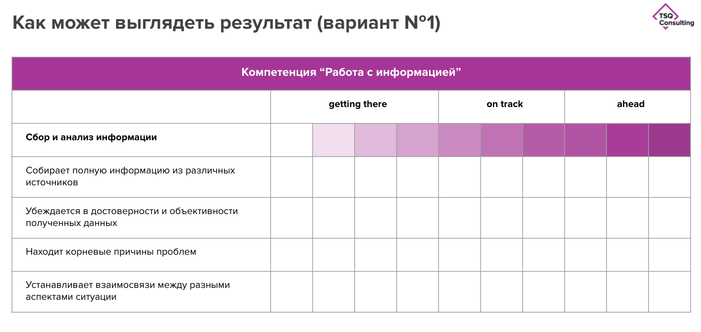 Разработка и внедрение модели компетенций — TSQ Consulting