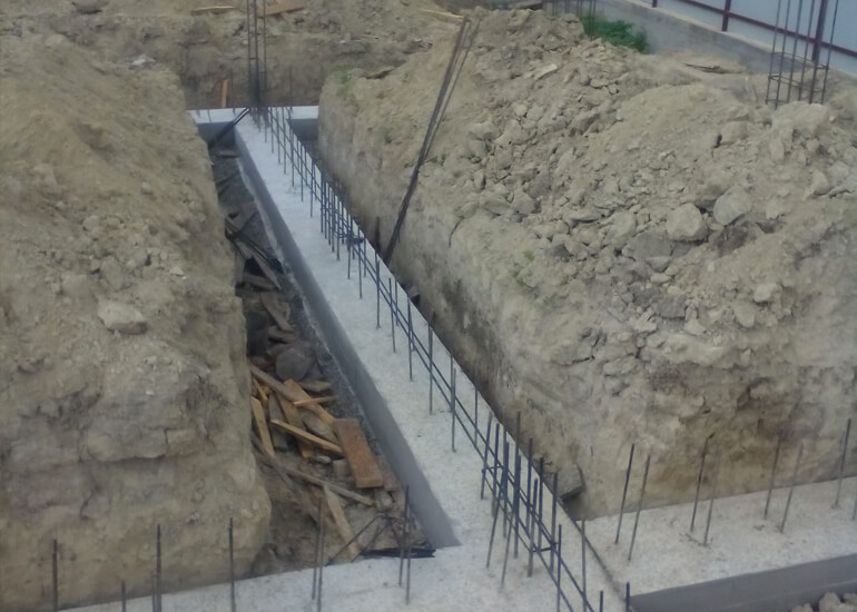 Подошва фундамента дома в Новороссийске