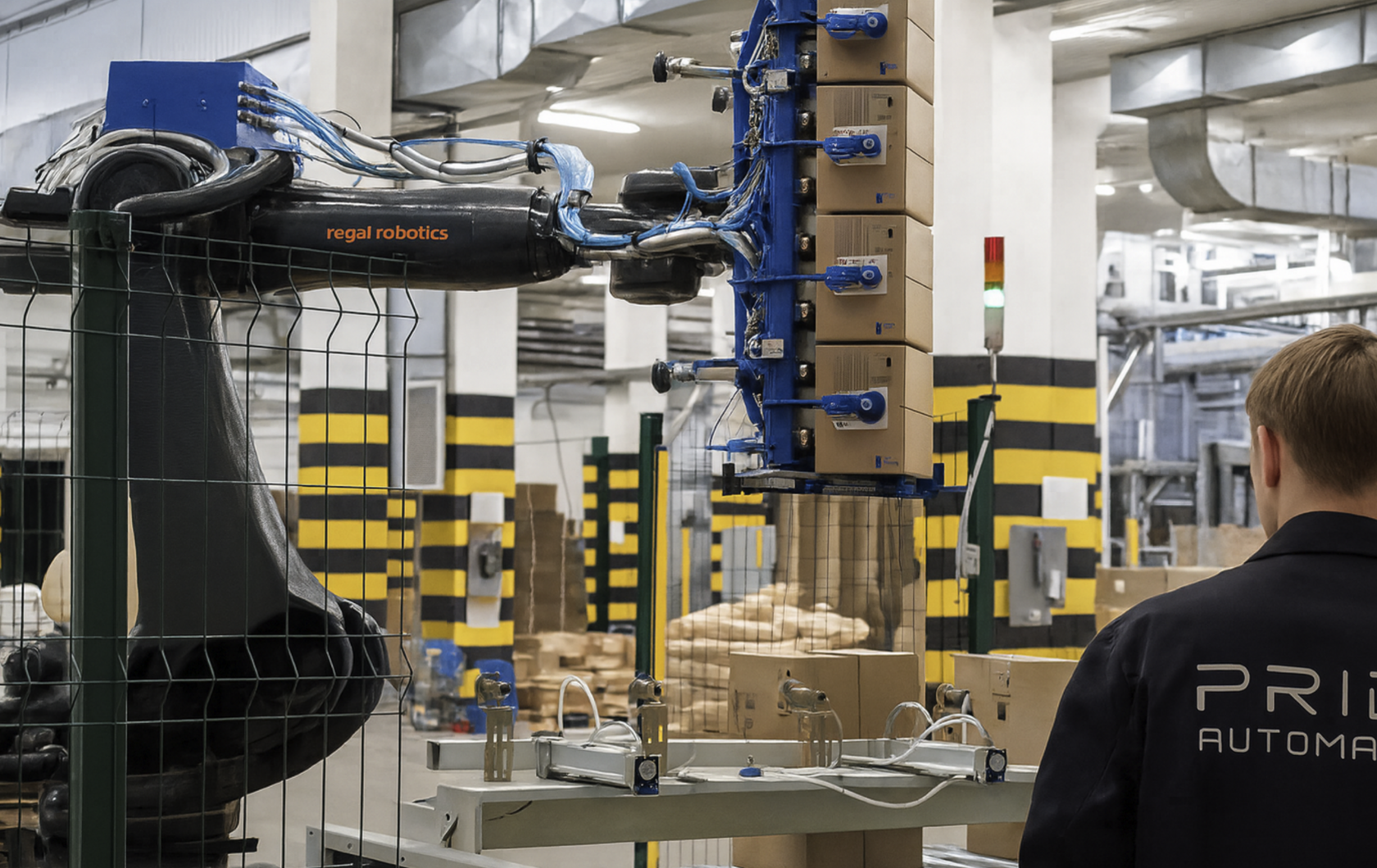 робот паллетайзер — автоматическое паллетирование продукции на заводе