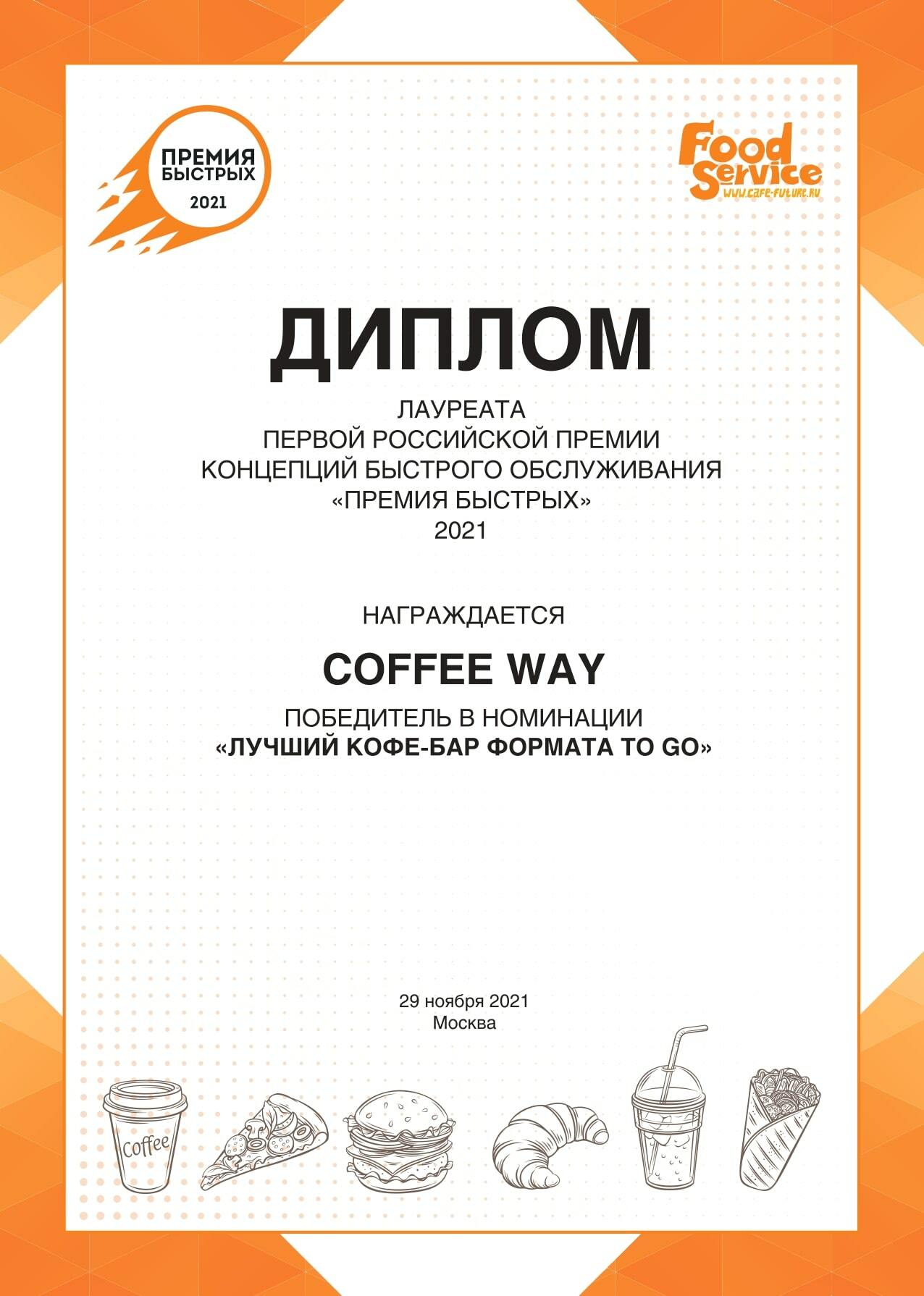 Информация о сети кофеен Coffee Way, история, цели, ценности