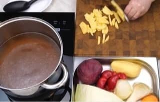 Приготовление борща со свеклой и свежей капустой: шаг 2