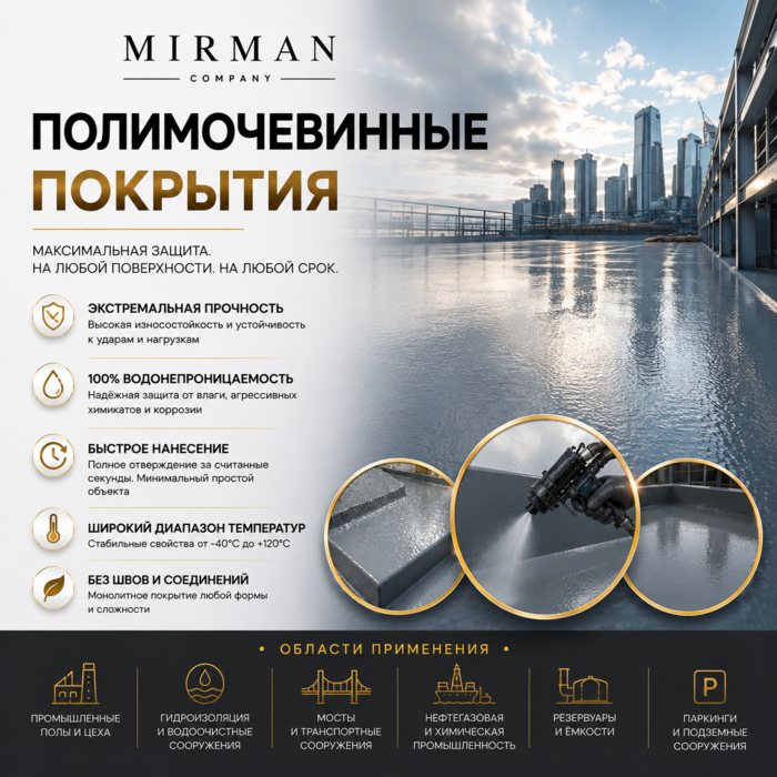 Система полимочевинной гидроизоляции Mirman Company