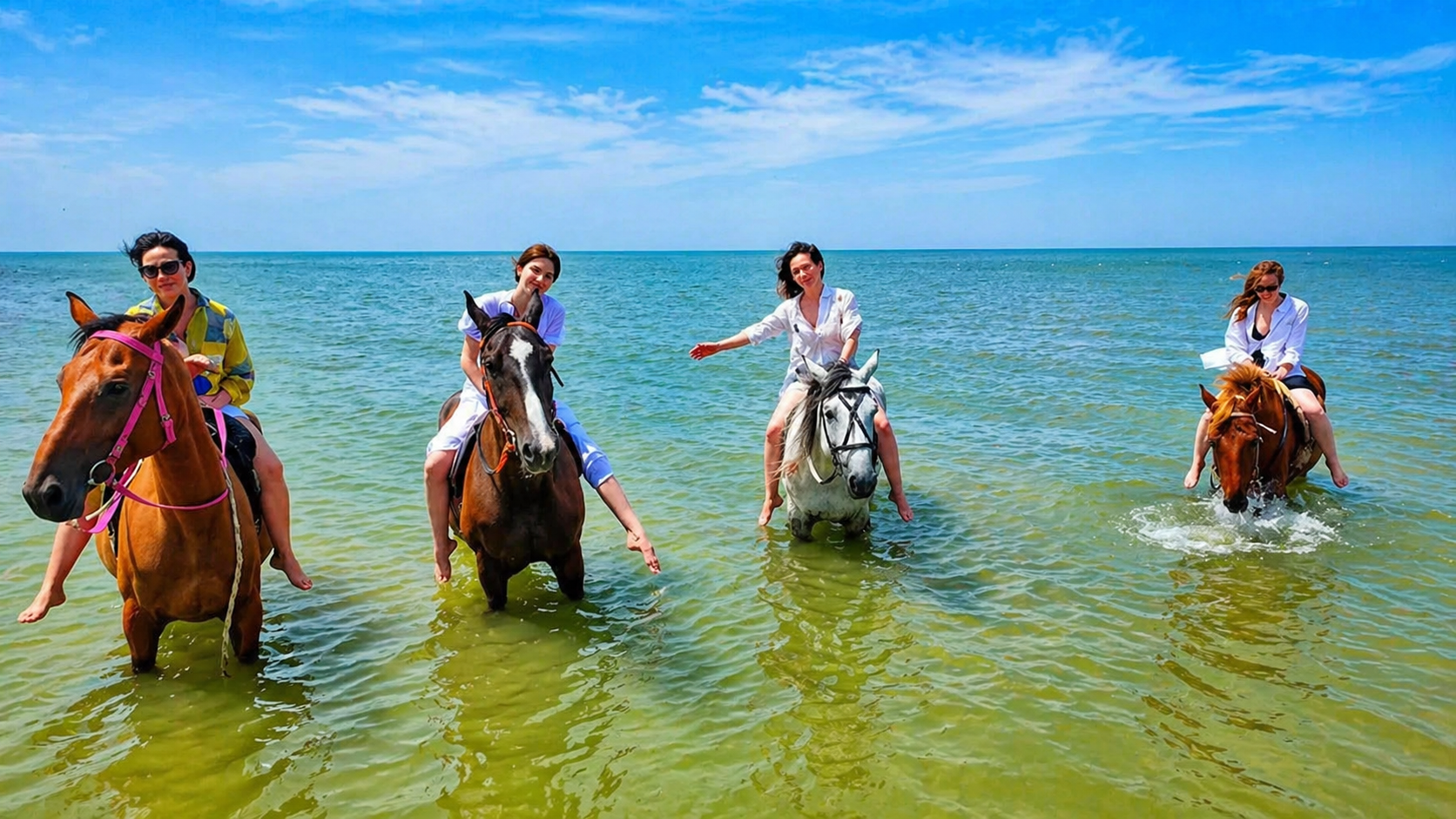 Конная прогулка по Азовскому морю в Должанской