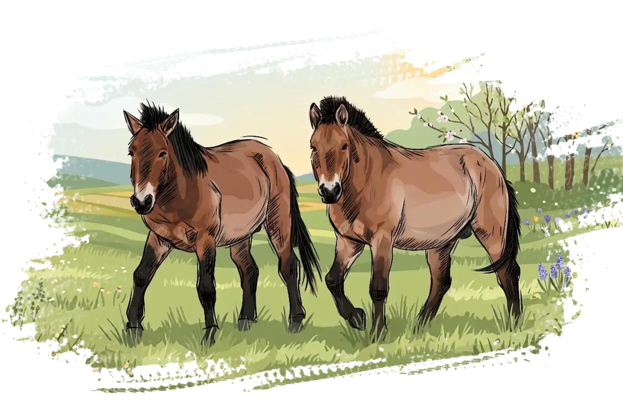 Лошадь Пржевальского в степи