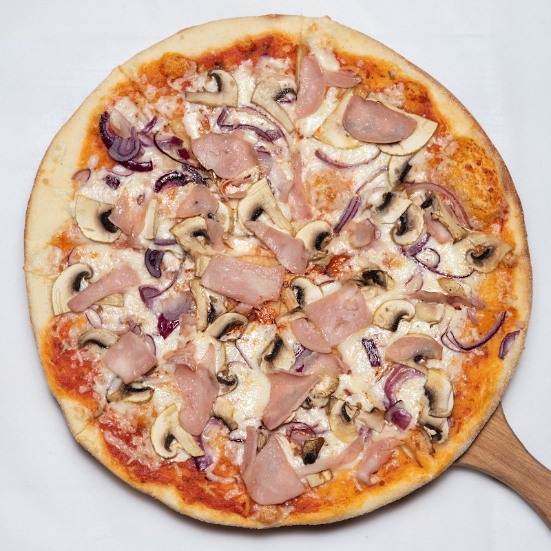 Пицца с ветчиной и грибами фото