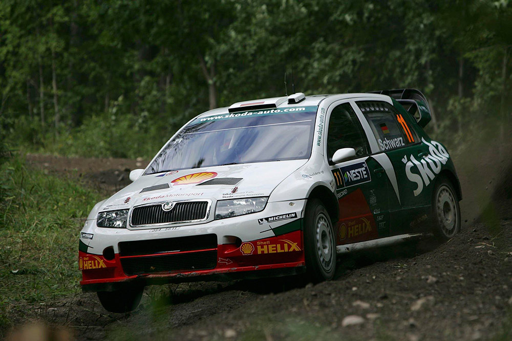 Армин Шварц и Клаус Виха, Škoda Fabia WRC (3S4 5611), ралли Финляндия 2005/Фото: Reporter Images / Getty Images
