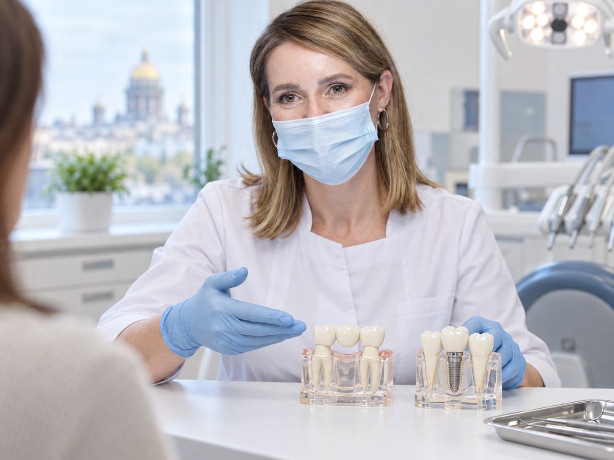 Модели: зубной мост и имплант