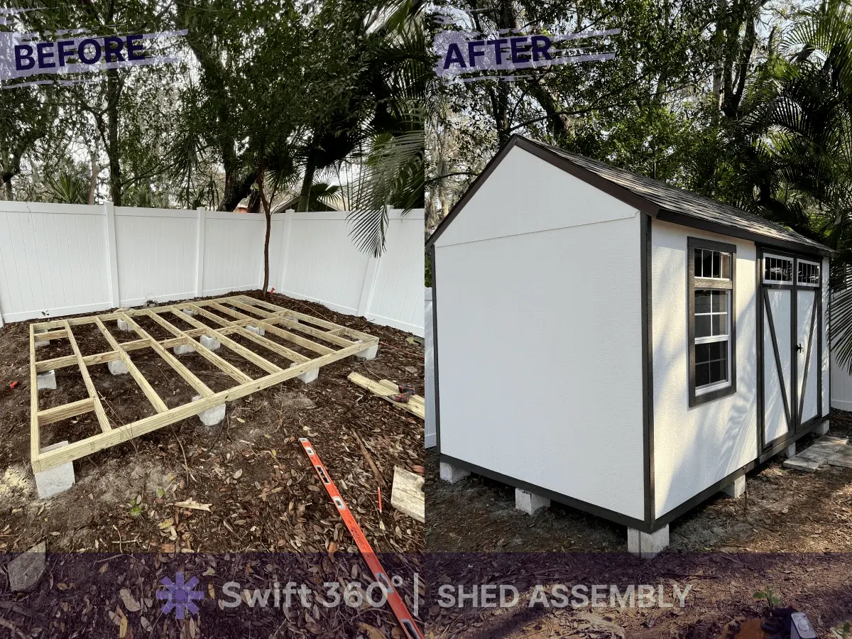 Swift360 - Handyman Orlando - Result job - Shed Assembly - Before and After
