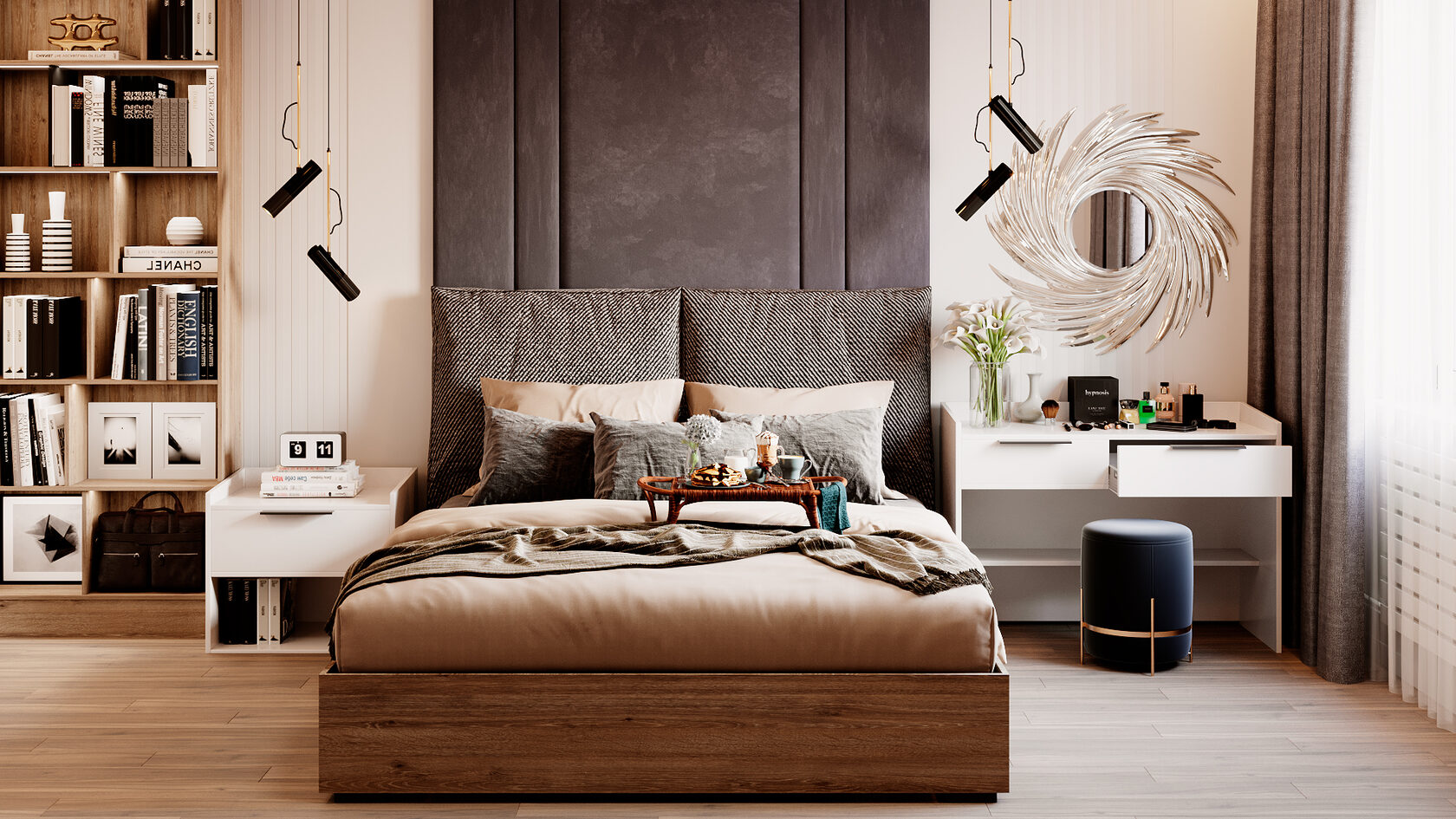 Дизайн спальни в современном стиле – с фото интерьеров — Дизайн на натяжныепотолкибрянск.рф