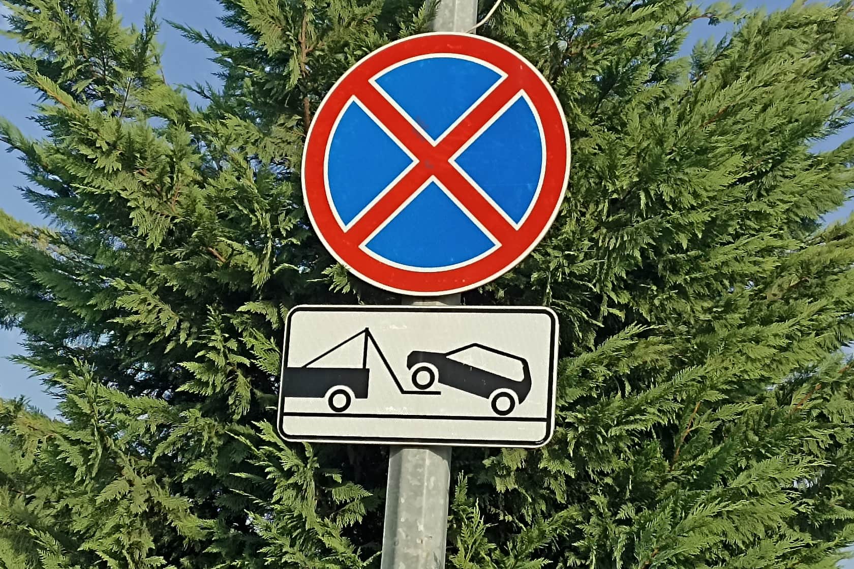 Дорожный знак стоянка запрещена