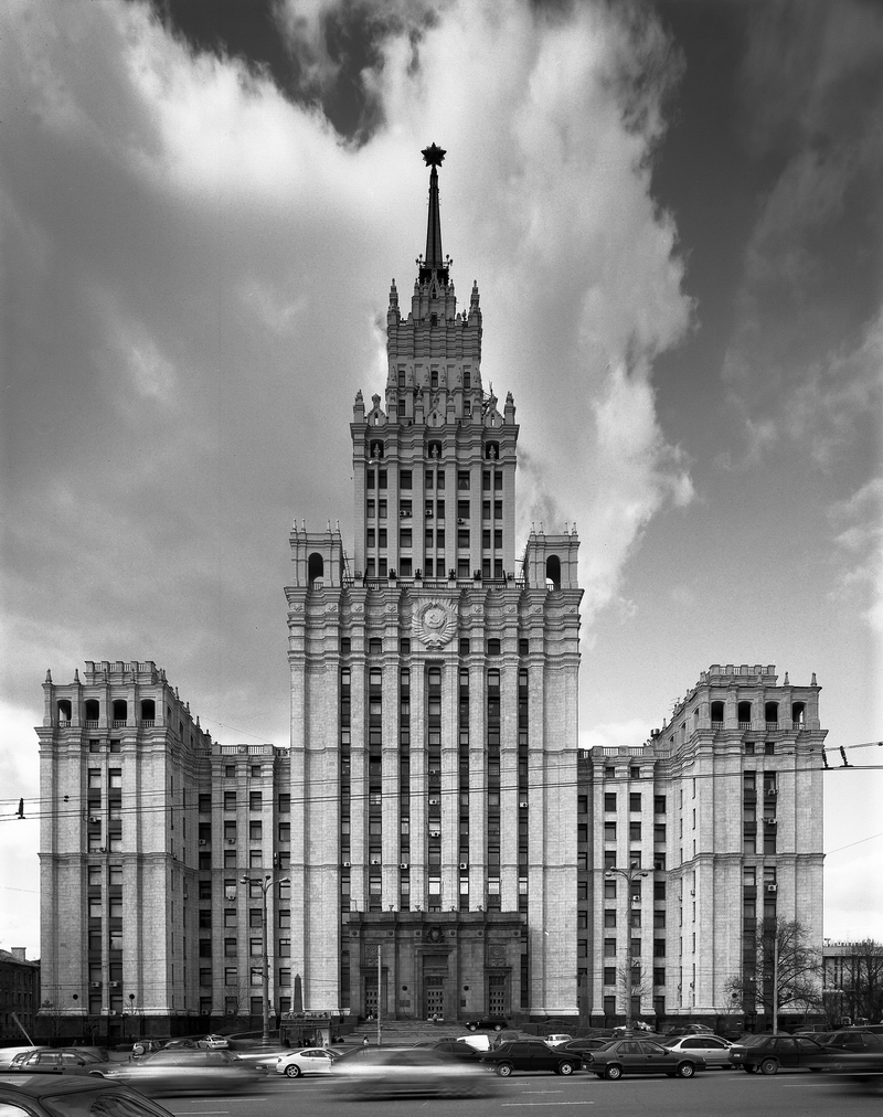 High-Rise Building on Smolenskaya Square. Moscow. 2005. BW Negative 4×5 inch.