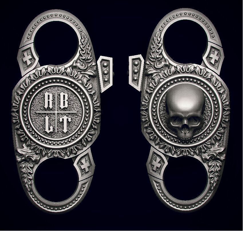 Замок-карабин из серебра с черепом "RARE carabin w skull" купить в ...