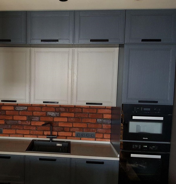 кухня с фасадами крашенный мдф