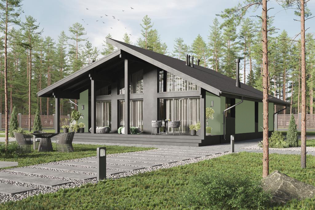 Дом «Пикассо» от NemtseFF House. Проект «Дом Технониколь». 121 м.кв ...
