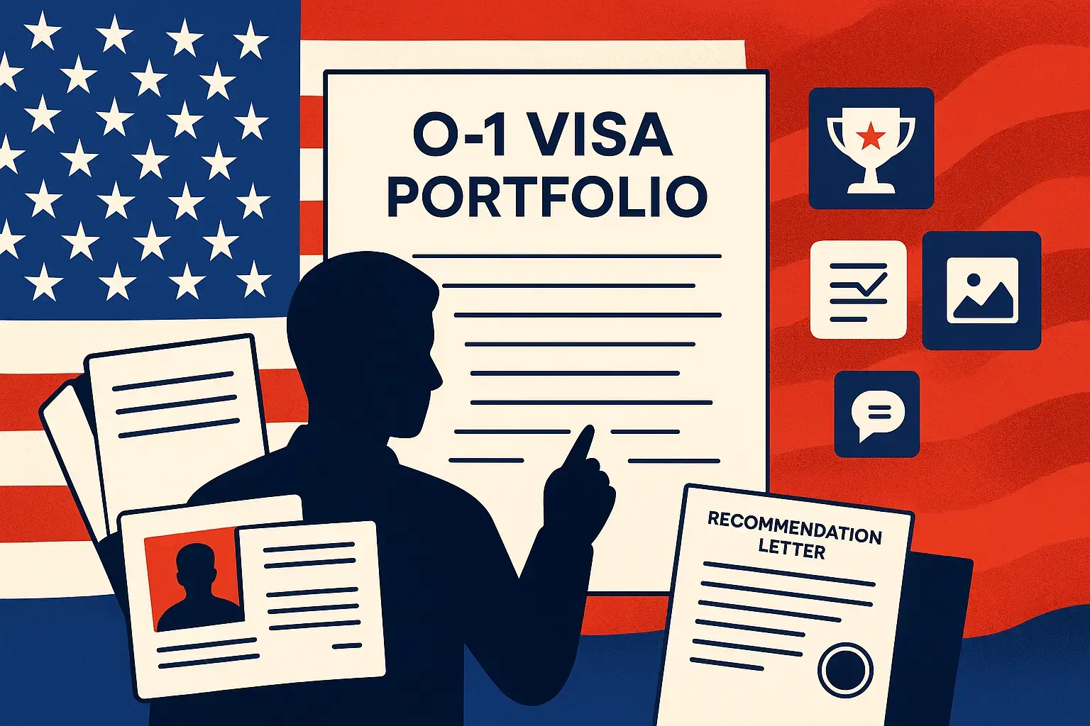 Человек на фоне флага США