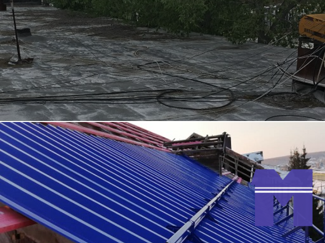 Переделка плоской кровли в скатную