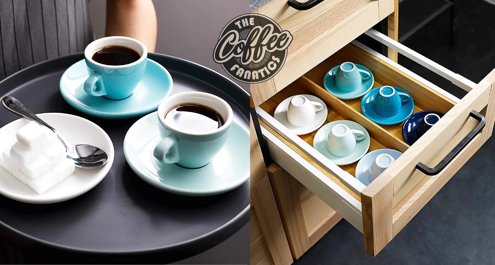 A Collection Of Espresso Cups Designed With Unique Decorative Swirls