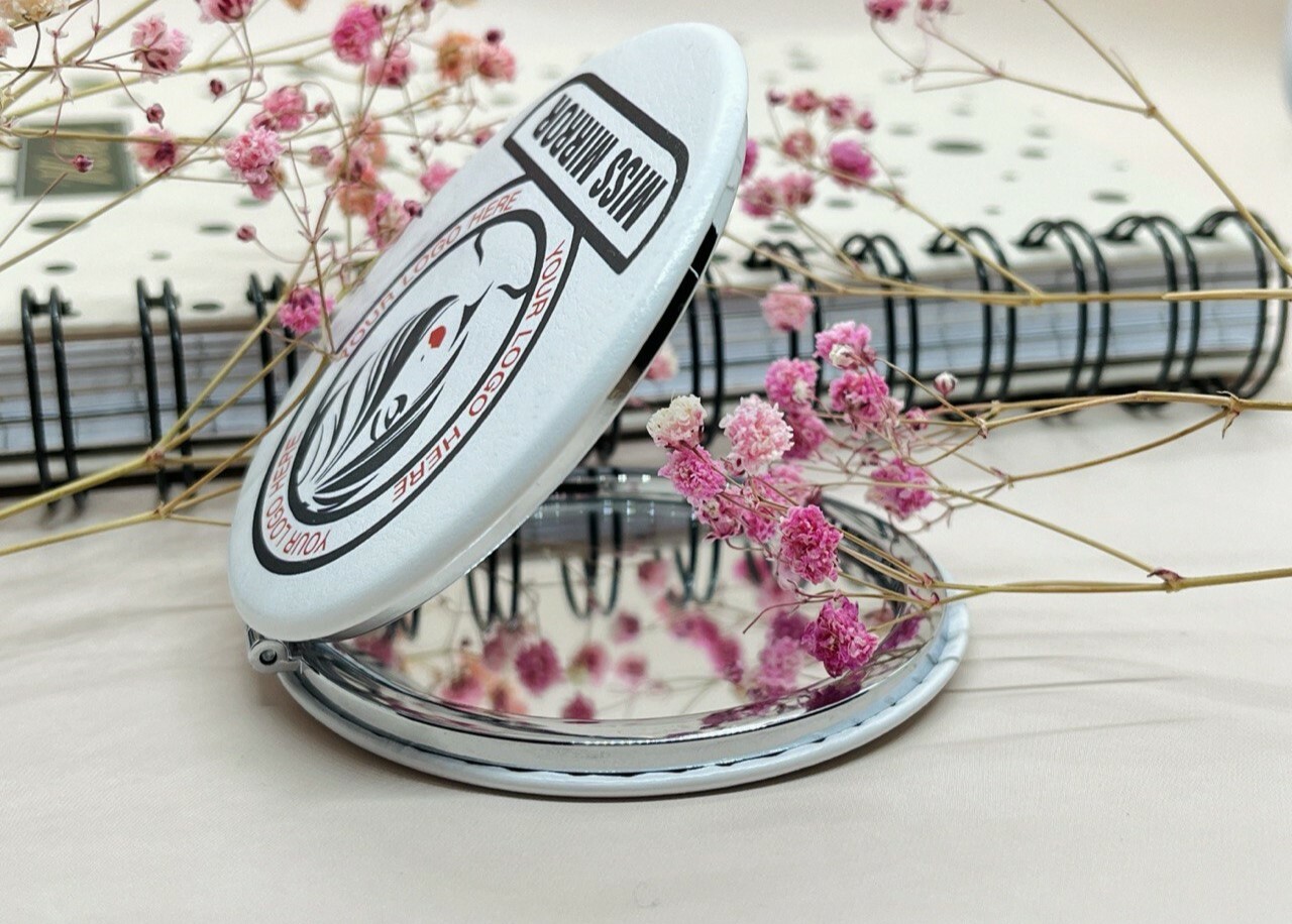 Зеркало карманное с логотипом на заказ - цены на изготовление