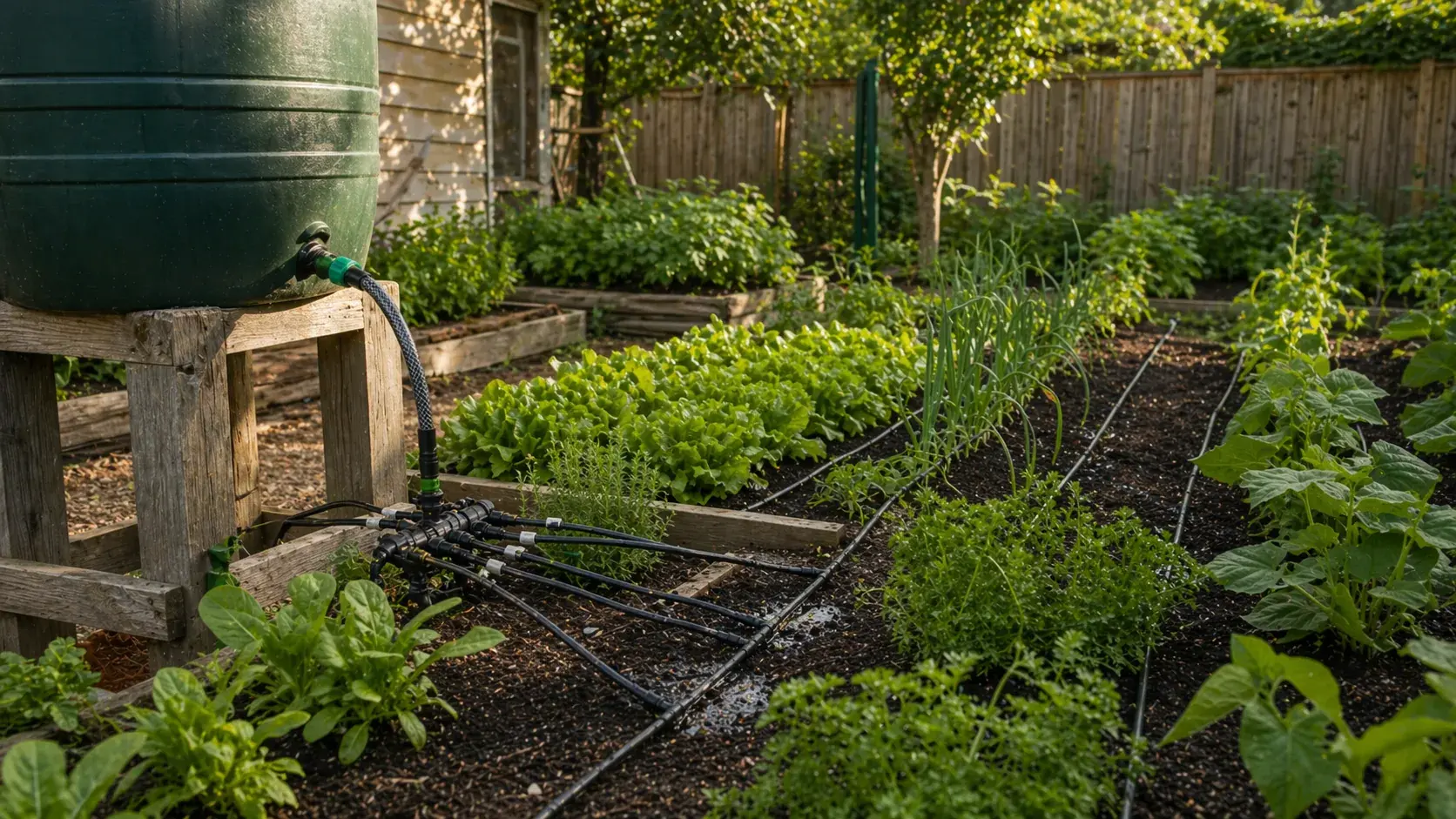 Капельный полив для грядок своими руками от бочки