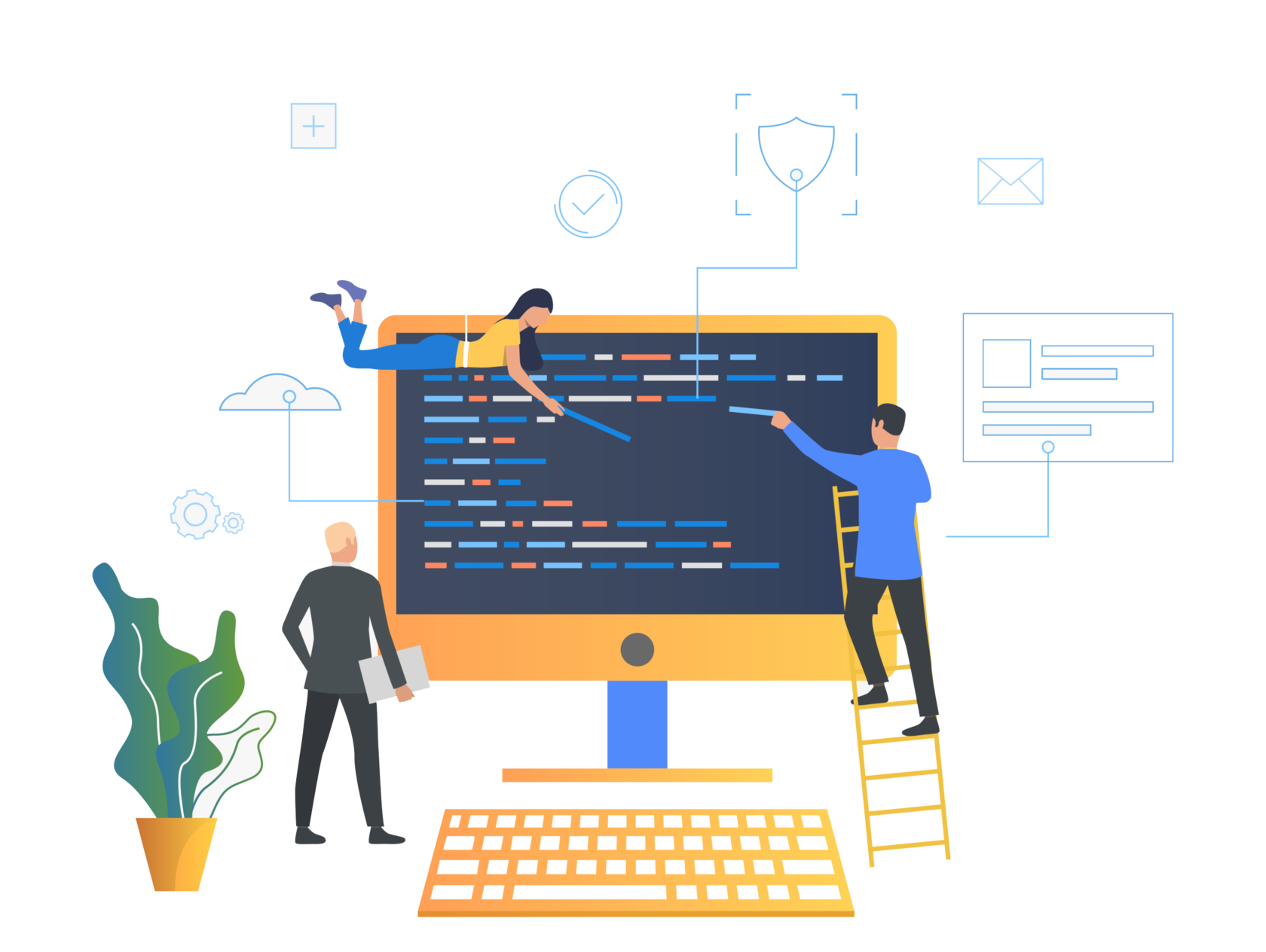 Информационные технологии вектор. ИТ иллюстрация. It разработка. ИТ технологии.