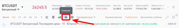 настройки графика TradingView на бирже Binance