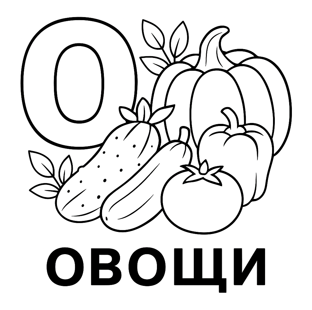 Раскраска буква О скачать бесплатно - раскраска для детей русский алфавит буква О