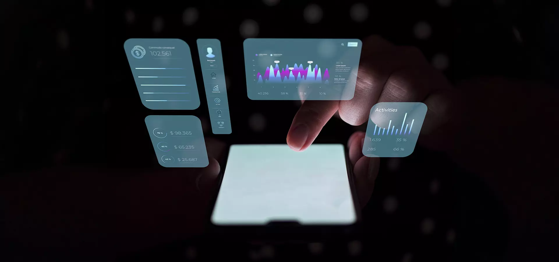 Визуализация абстрактного интерфейса сайта