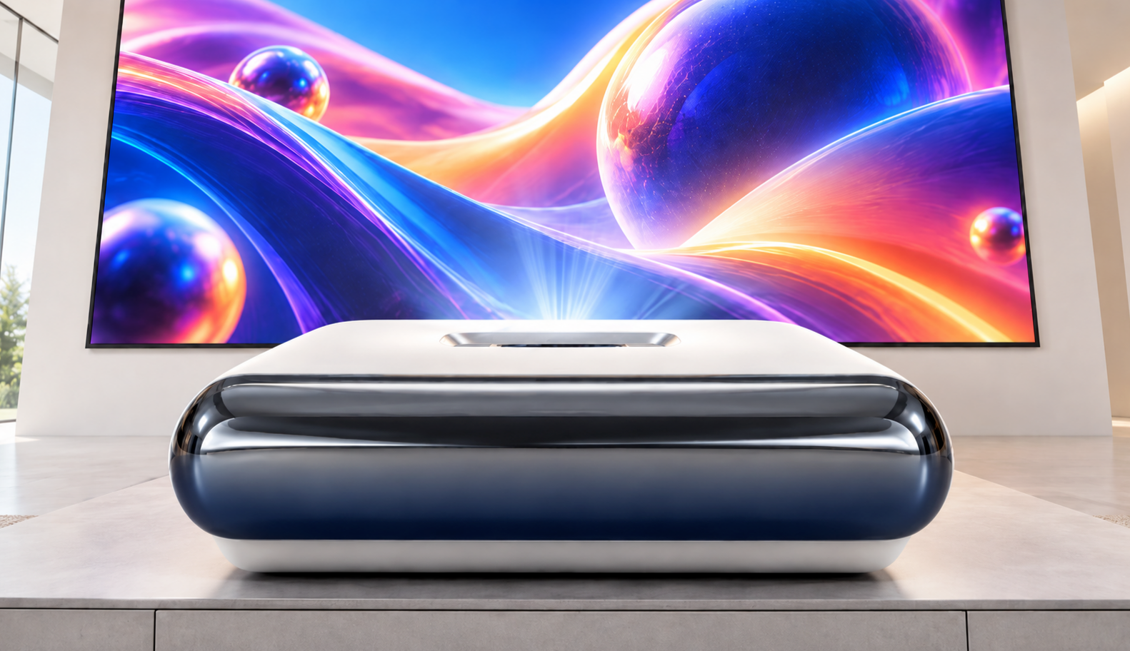 Ультракороткофокусный проектор перед ярким экраном