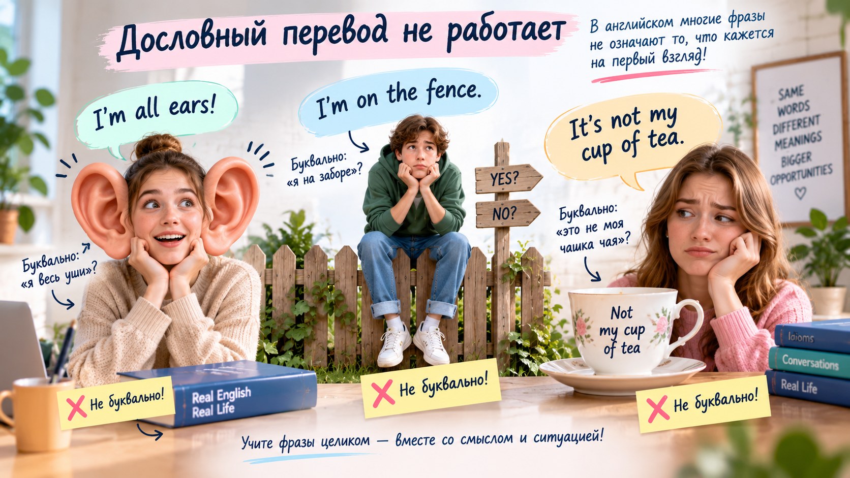Почему дословный перевод английских фраз не работает