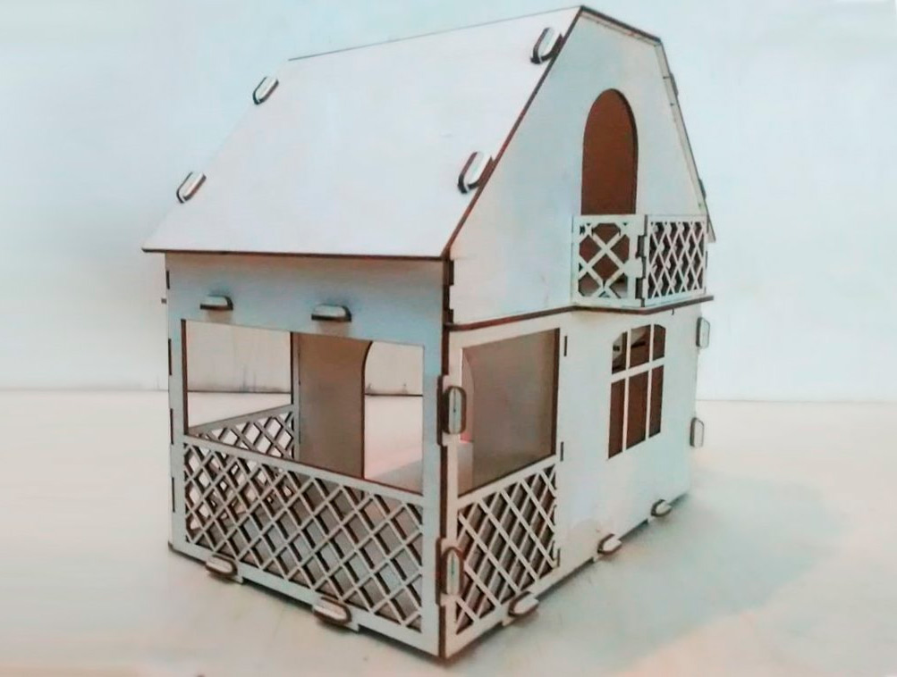 Двухэтажный кукольный домик из фанеры