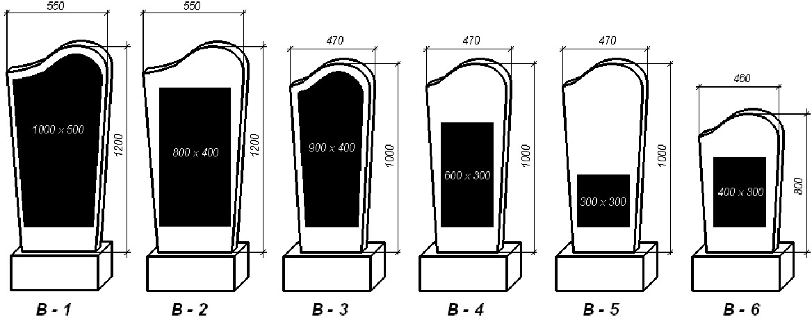 размеры памятников