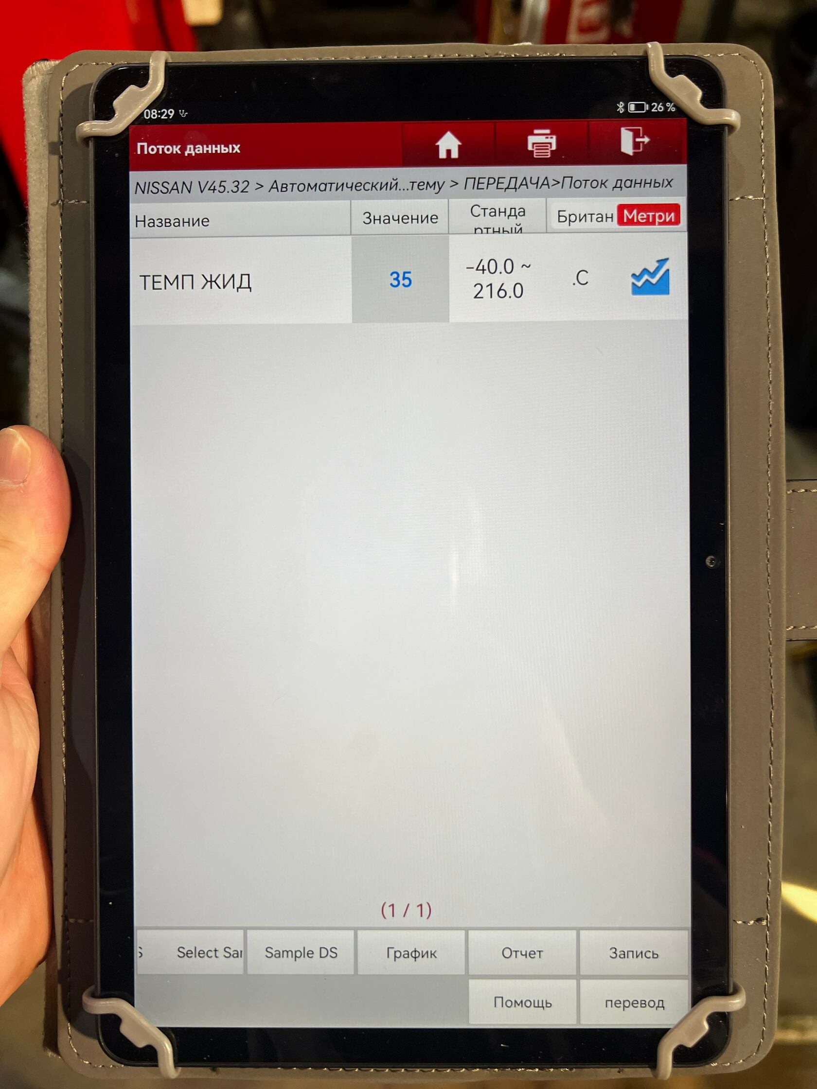 Контроль температуры вариатора сканером