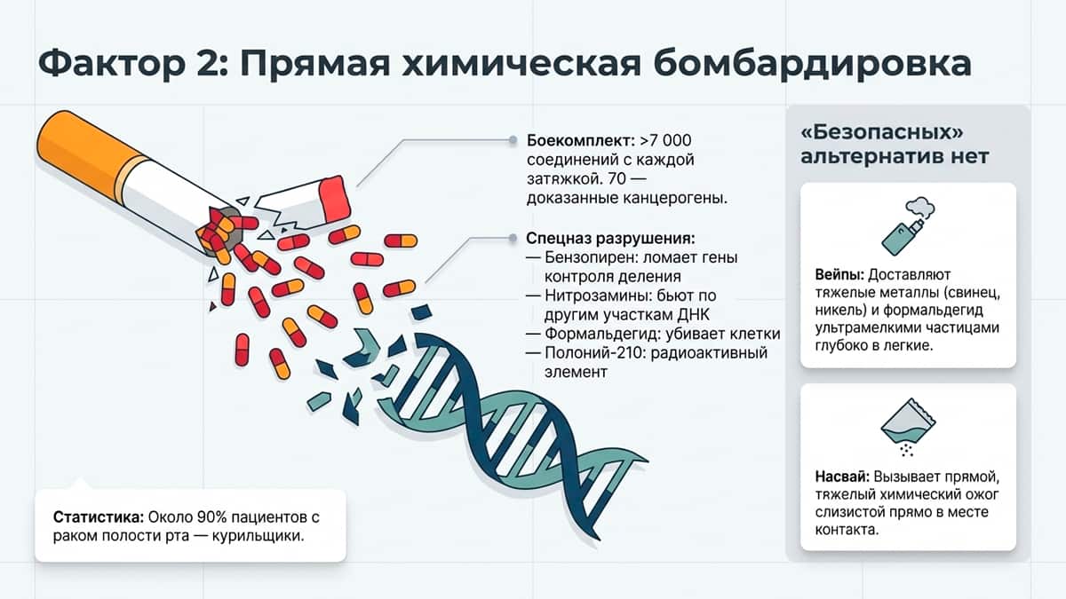 Курение химический ожог полости рта