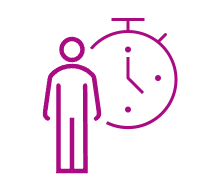 person standing in front of a clock