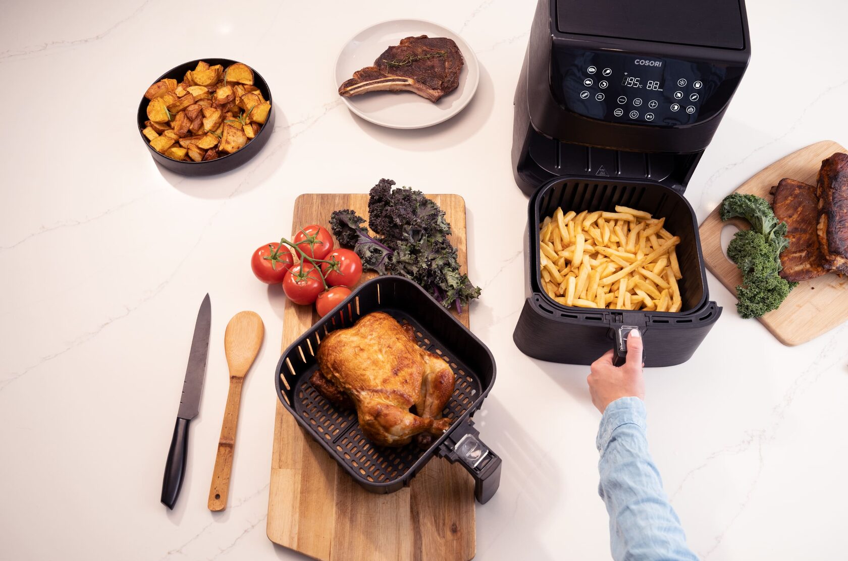 Аэрогриль Cosori Smart Air Fryer CS158-AF 5,5 л Black — купить с бесплатной  доставкой