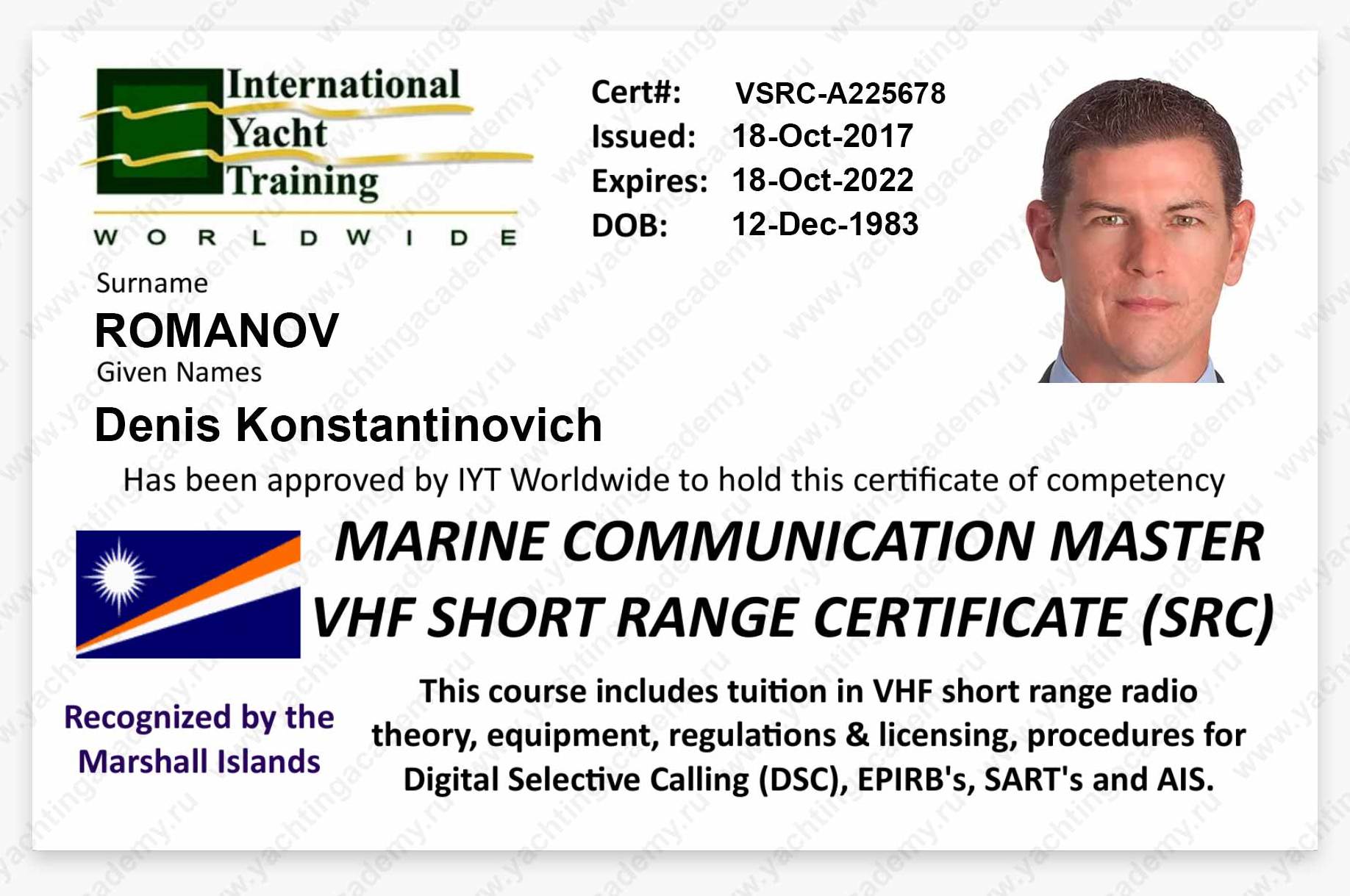 VHF Radio Operator certificate