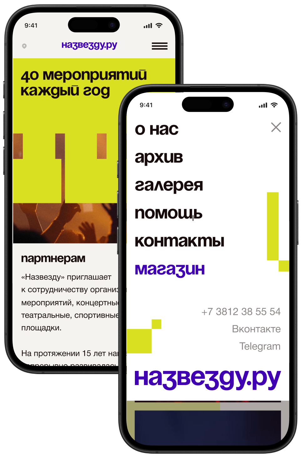 Мобильная версия сайта «Назвезду.ру»