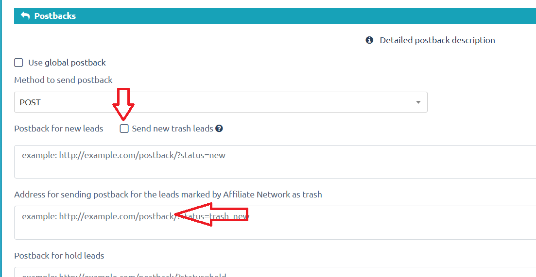 How to set up a postback