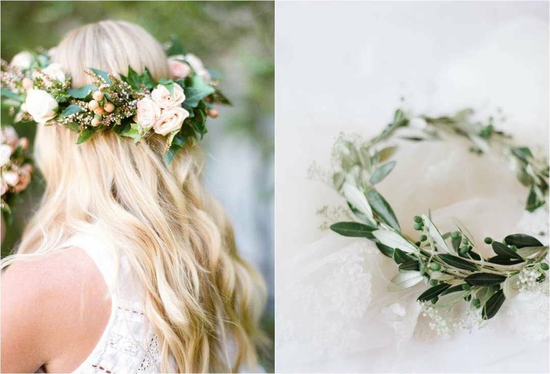 Венки из живых цветов – тренд весенней свадьбы 2015