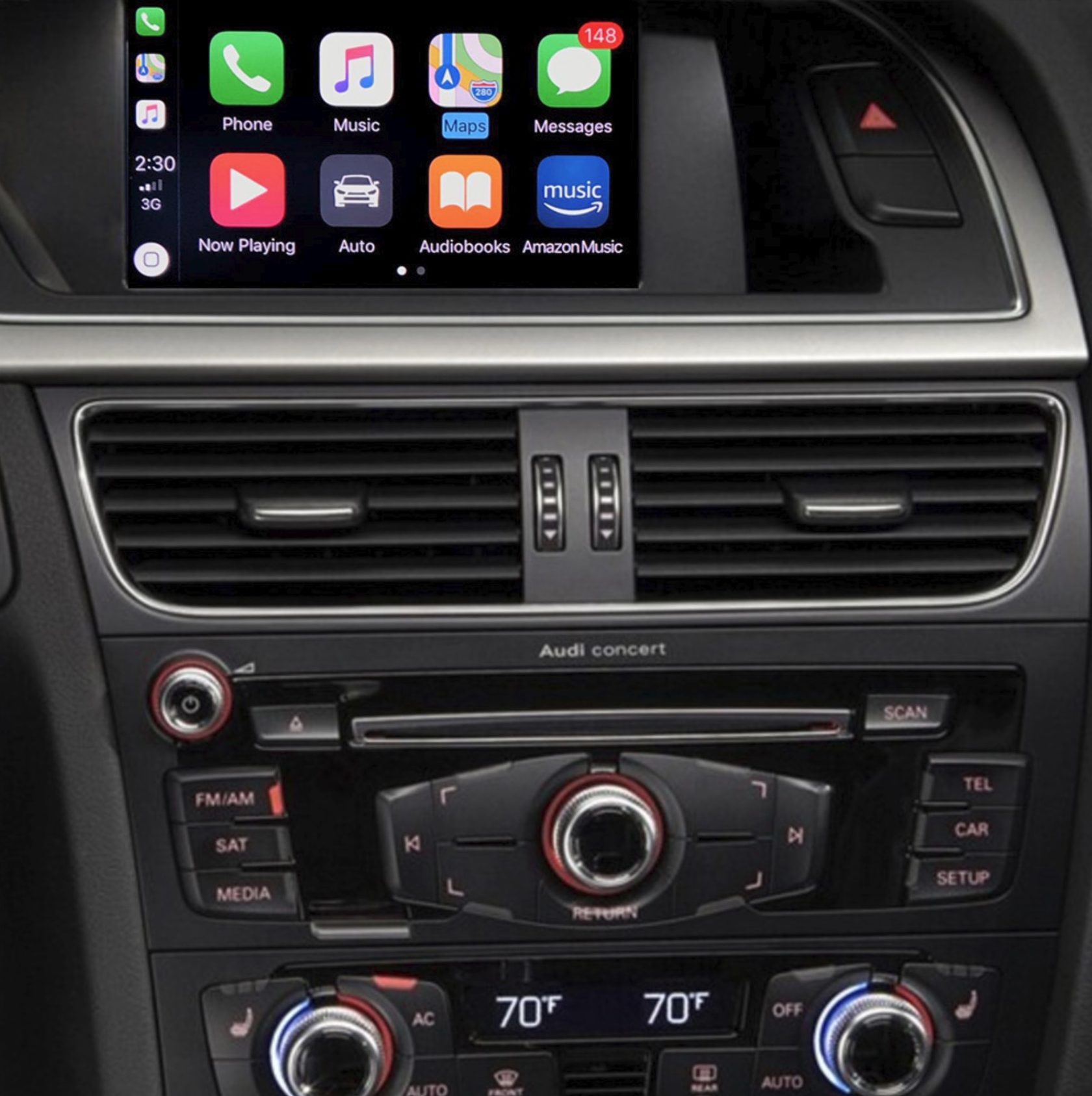 Apple CarPlay und Android Auto nachrüsten im Audi A4 B8 Radio Concert 