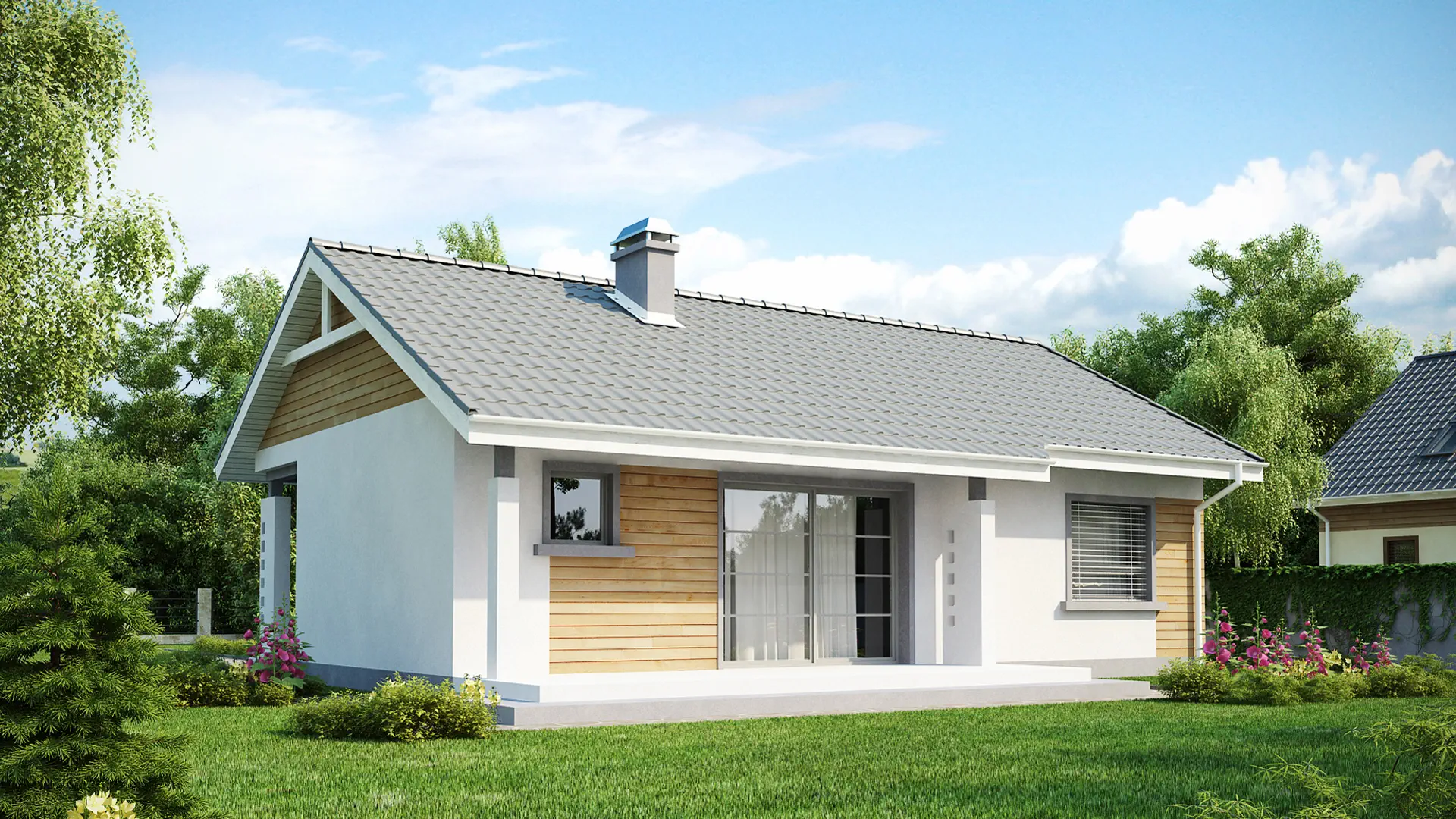Фасад проекта частного дома 75 м² AURUM