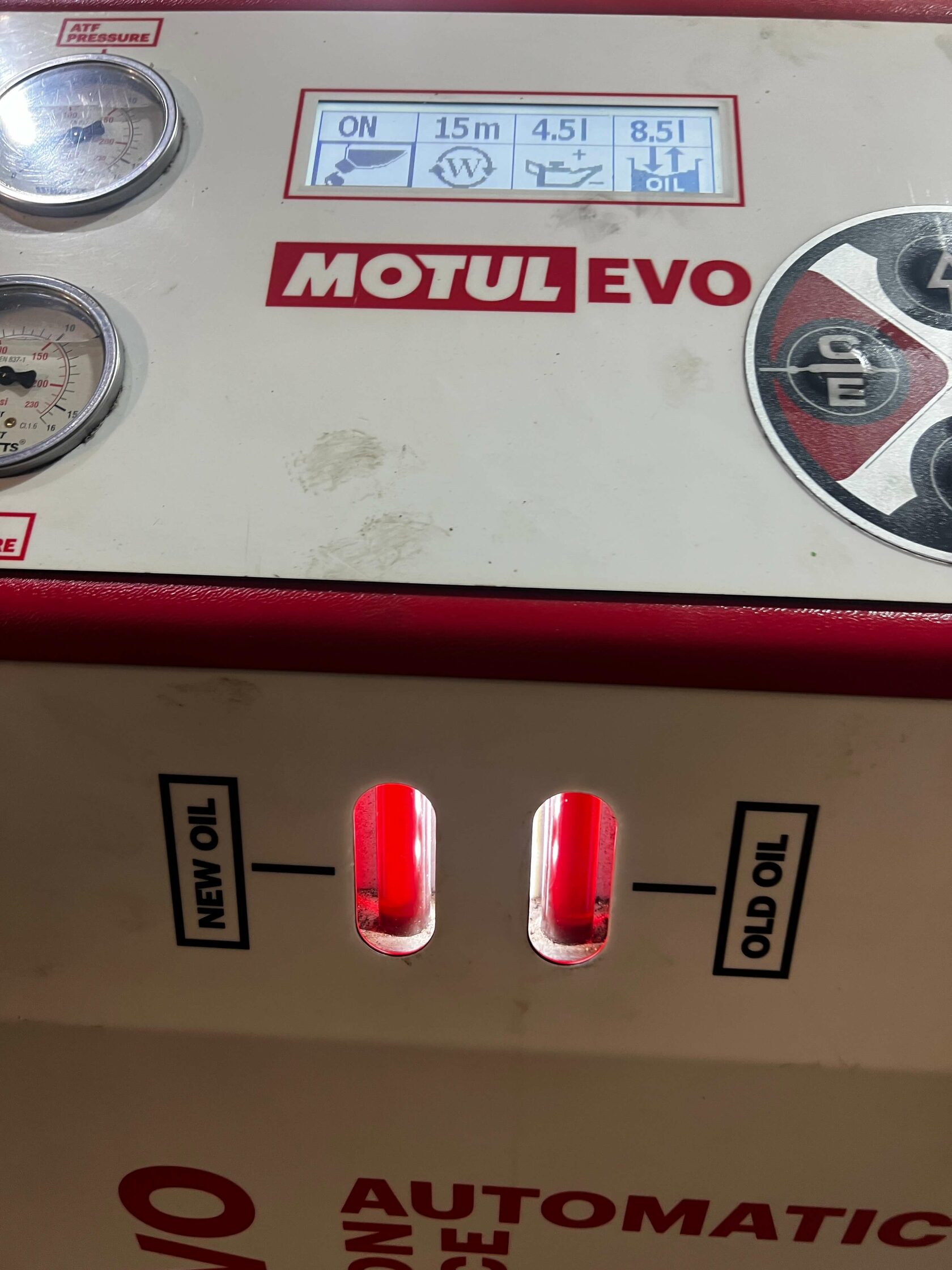 Результат аппаратной замены масла в 8f40