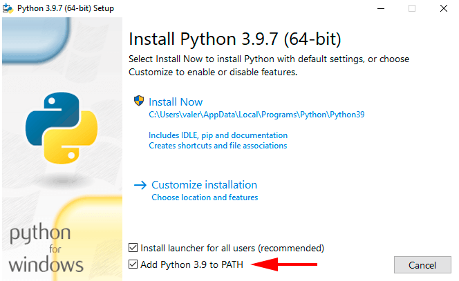Майстер установки Python